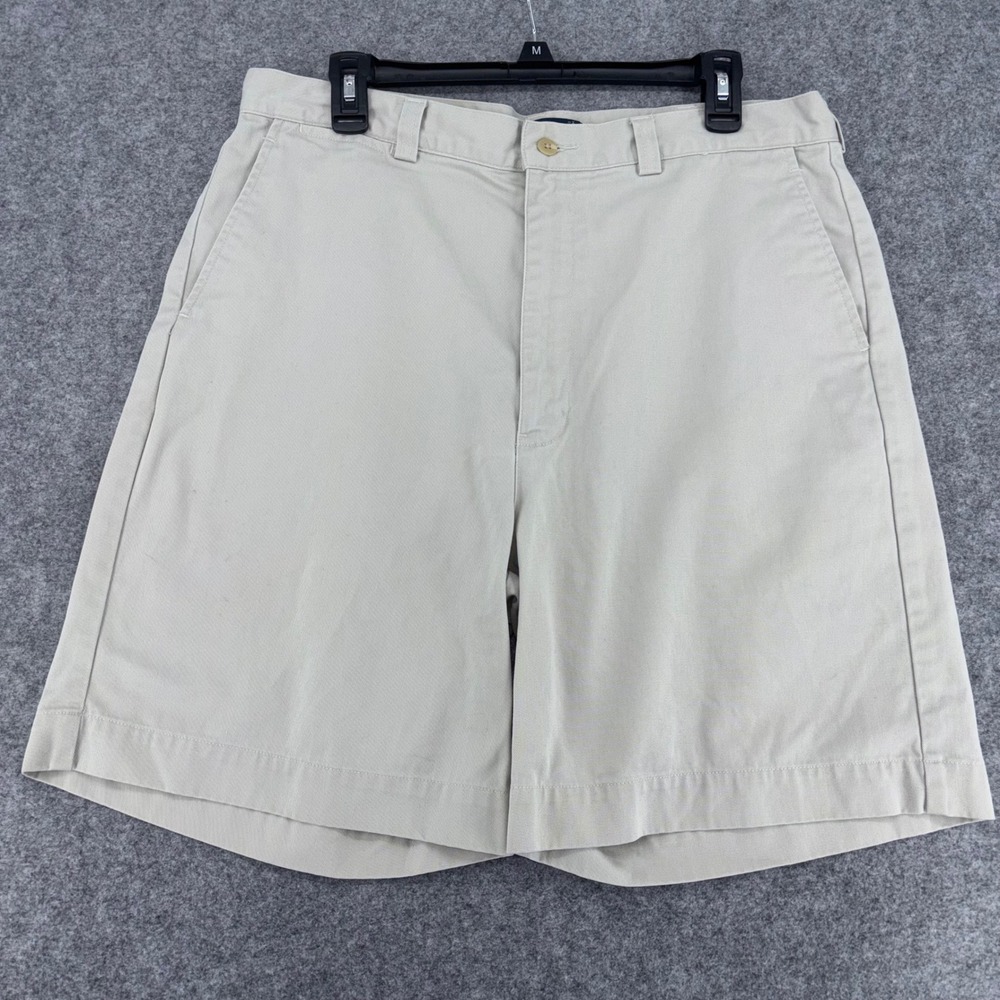 Vintage Ralph Lauren Philip Short Mens 36 Khaki Tan Cotton Chino Flat Front 9